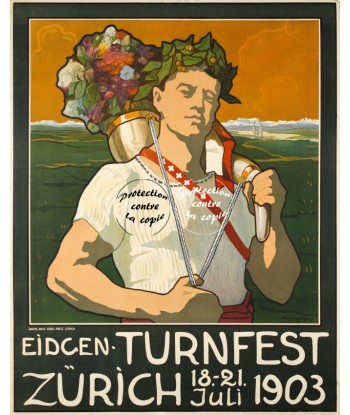 FêTE Eidgen TURNFEST 1903 Rxnm-POSTER/REPRODUCTION d1 AFFICHE VINTAGE destockage