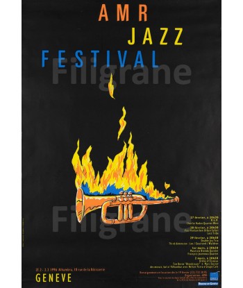 FESTIVAL JAZZ GENèVE 1996 Rvcc-POSTER/REPRODUCTION d1 AFFICHE VINTAGE suggérées chez