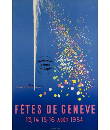 FÊTES GENèVE FêTES 1954 Rvsu-POSTER/REPRODUCTION d1 AFFICHE VINTAGE shop