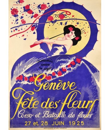 FÊTES GENèVE FLEURS 1925 Ruod-POSTER/REPRODUCTION d1 AFFICHE VINTAGE la livraison gratuite