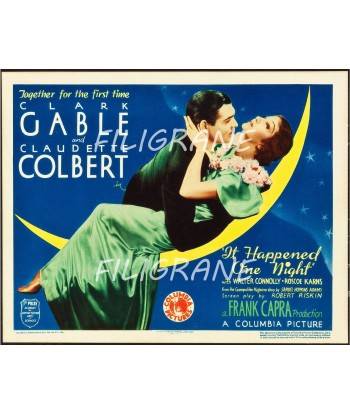 IT HAPPENED ONE NIGHT FILM Rqos-POSTER/REPRODUCTION d1 AFFICHE VINTAGE Livraison rapide