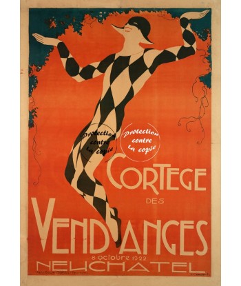 FÊTES NEUCHATEL VENDANGES 1922 Rdcv-POSTER/REPRODUCTION d1 AFFICHE VINTAGE JUSQU'A -70%! 