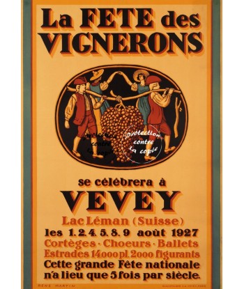 FÊTES VEVEY VIGNERONS 1927 Rfzb-POSTER/REPRODUCTION d1 AFFICHE VINTAGE de technologie