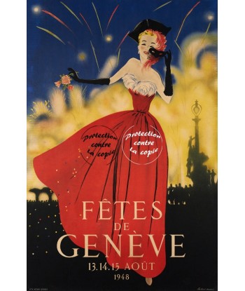 GENèVE FÊTES 1948 Rfasl-POSTER/REPRODUCTION d1 AFFICHE VINTAGE livraison gratuite