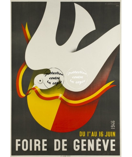 GENèVE FOIRE 1946 Rfoar-POSTER/REPRODUCTION d1 AFFICHE VINTAGE Venez acheter