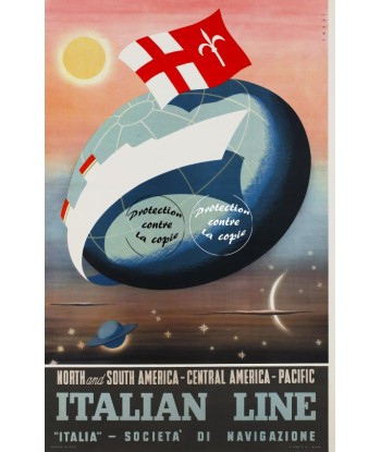 ITALIAN LINE BATEAU Rfzuz-POSTER/REPRODUCTION d1 AFFICHE VINTAGE pas cheres