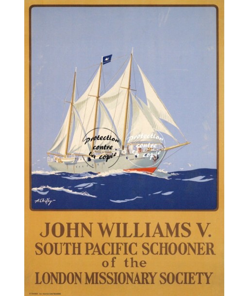 John WILLIAMS V BATEAU Rfcke-POSTER/REPRODUCTION d1 AFFICHE VINTAGE ou a consommer sur place