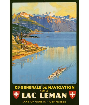 LAC LéMAN BATEAU Rwxw-POSTER/REPRODUCTION d1 AFFICHE VINTAGE Vous souhaitez 