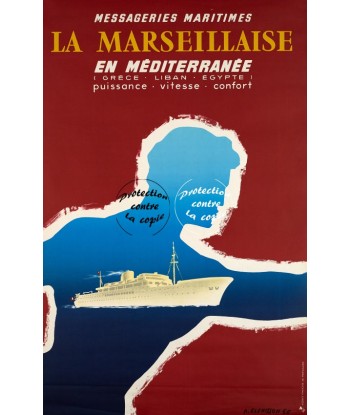 LA MARSEILLAISE PAQUEBOT Rftkw-POSTER/REPRODUCTION d1 AFFICHE VINTAGE de technologie