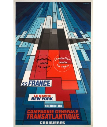 LE FRANCE PAQUEBOT Rdwq-POSTER/REPRODUCTION d1 AFFICHE VINTAGE Livraison rapide