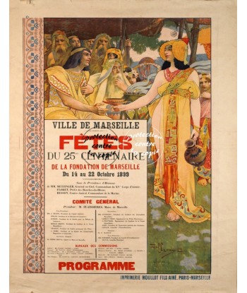 MARSEILLE FêTES 1899 Rail-POSTER/REPRODUCTION d1 AFFICHE VINTAGE livraison gratuite