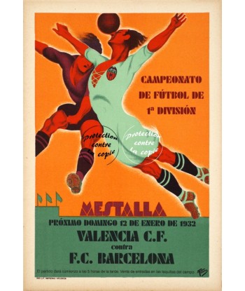 MESTALLA FOOT 1932 Rftu-POSTER/REPRODUCTION d1 AFFICHE VINTAGE Voir les baskets