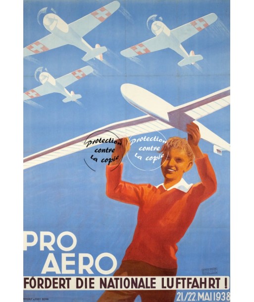 PRO AERO AVION 1938 Ruby-POSTER/REPRODUCTION d1 AFFICHE VINTAGE pour bénéficier 