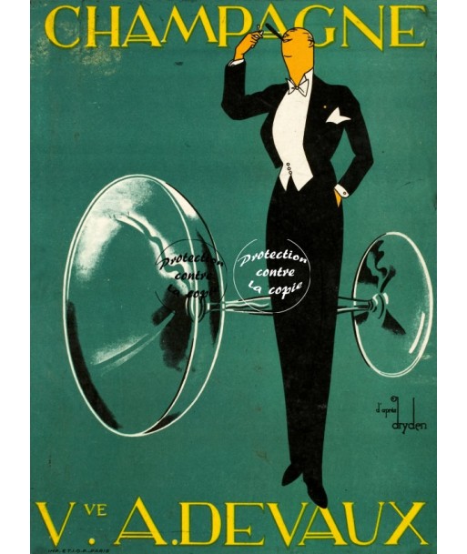 PUB A. DEVAUX CHAMPAGNE Rfnmu-POSTER/REPRODUCTION d1 AFFICHE VINTAGE à prix réduit toute l'année