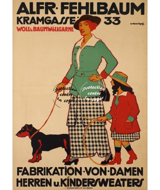 PUB ALFR FEHLBAUM MODE Rfhfw-POSTER/REPRODUCTION d1 AFFICHE VINTAGE la livraison gratuite