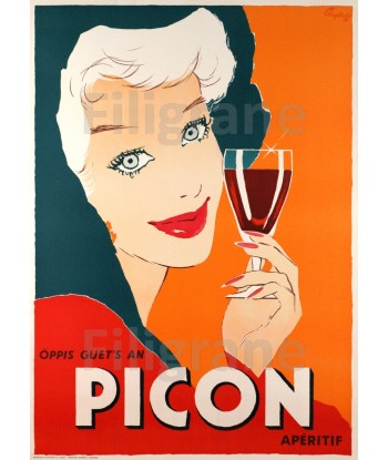 PUB AMER PICON ApéRITIF Rsib-POSTER/REPRODUCTION d1 AFFICHE VINTAGE en linge