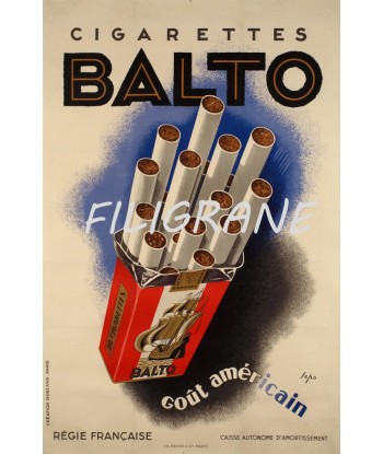 PUB BALTO CIGARETTES Rulz-POSTER/REPRODUCTION d1 AFFICHE VINTAGE livraison et retour toujours gratuits