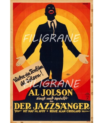 JAZZ DER JAZZSÄNGER AL JOLSON Rmel-POSTER/REPRODUCTION d1 AFFICHE VINTAGE Venez découvrir notre 