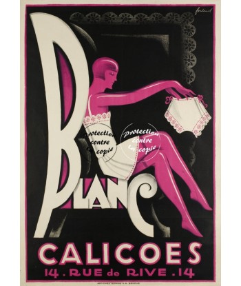 PUB CALICOES BLANC Rfhaf-POSTER/REPRODUCTION d1 AFFICHE VINTAGE vente chaude votre 