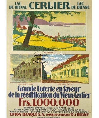 PUB CERLIER LOTERIE SUISSE Rfvgg-POSTER/REPRODUCTION d1 AFFICHE VINTAGE Les magasins à Paris