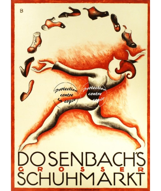 PUB DOSENBACH'S CHAUSSURES Rwfw-POSTER/REPRODUCTION d1 AFFICHE VINTAGE d'Europe débarque