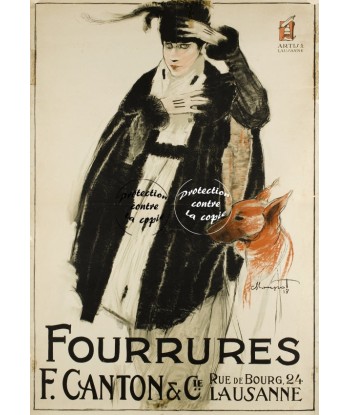 PUB F. CANTON FOURRURES Rfmbu-POSTER/REPRODUCTION d1 AFFICHE VINTAGE vous aussi creer 