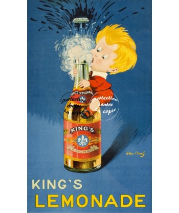 PUB KING'S LEMONADE Rfxv-POSTER/REPRODUCTION d1 AFFICHE VINTAGE pas cher