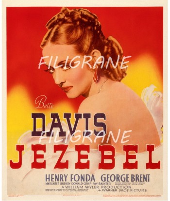 JEZEBEL FILM BETTE DAVIS Ranv-POSTER/REPRODUCTION d1 AFFICHE VINTAGE brillant des détails fins