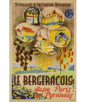 PUB LE BERGERACOIS BERGERAC Rhoi-POSTER/REPRODUCTION d1 AFFICHE VINTAGE d'Europe débarque