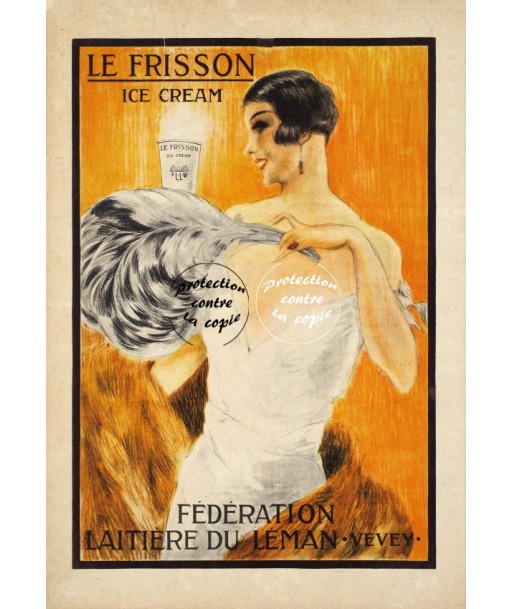 PUB LE FRISSON ICE CREAM Rswf-POSTER/REPRODUCTION d1 AFFICHE VINTAGE du meilleur 