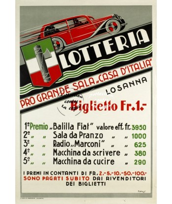 PUB LOTTERIA CASA D'ITALIA Rqjr-POSTER/REPRODUCTION d1 AFFICHE VINTAGE la chaussure