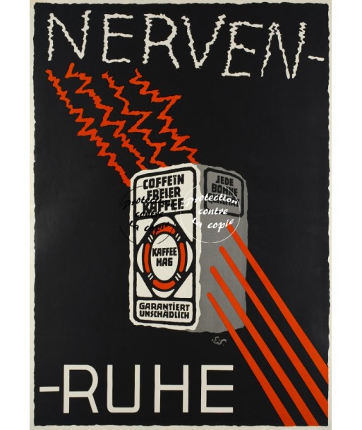 PUB NERVEN RUHE KAFFEE Rfwat-POSTER/REPRODUCTION d1 AFFICHE VINTAGE hantent personnes