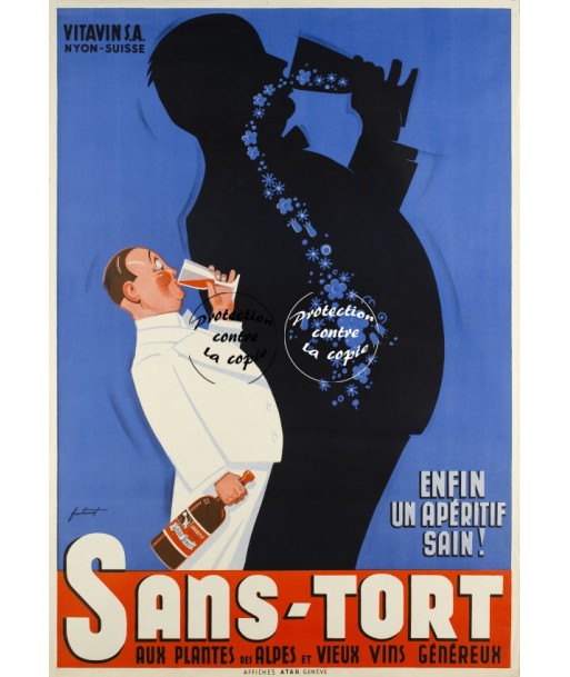 PUB SANS TORT ApéRITIF Rfhbt-POSTER/REPRODUCTION d1 AFFICHE VINTAGE À commander