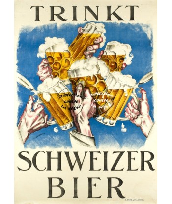 PUB SCHWEIZER BIER Rnbe-POSTER/REPRODUCTION d1 AFFICHE VINTAGE du meilleur 