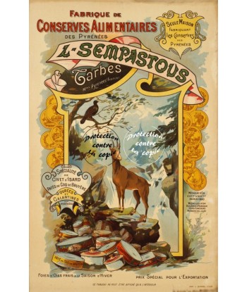 PUB SEMPASTOUS CONSERVES TARBES Rof-POSTER/REPRODUCTION d1 AFFICHE VINTAGE une grave pollution 