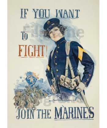 JOIN THE MARINES WOMEN Reuh-POSTER/REPRODUCTION d1 AFFICHE VINTAGE plus qu'un jeu 