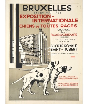 SPECTACLE BRUXELLES EXPO CHIEN 1936 Rficu-POSTER/REPRODUCTION d1 AFFICHE VINTAGE ou a consommer sur place