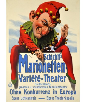 SPECTACLE SCHICHTL'S MARIONETTEN Rykz-POSTER/REPRODUCTION d1 AFFICHE VINTAGE solde