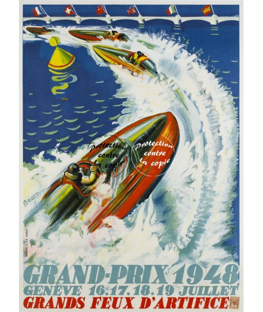 SPORT GENèVE PRIX CANOTS 1948 Redj-POSTER/REPRODUCTION d1 AFFICHE VINTAGE l'évolution des habitudes 