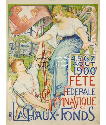 SPORT LA CHAUX de FONDS GYM 1900 Regb-POSTER/REPRODUCTION d1 AFFICHE VINTAGE s'inspire de l'anatomie humaine