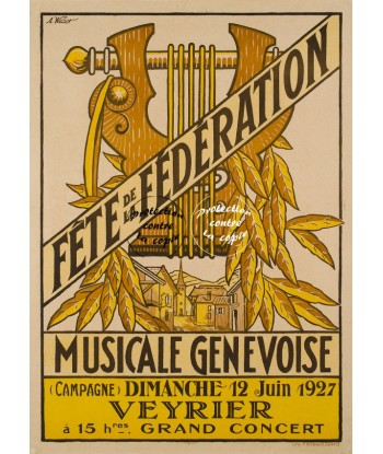 SPORT VEYRIER FéDéRATION 1927 Rftln-POSTER/REPRODUCTION d1 AFFICHE VINTAGE Paris Déstockage Promo