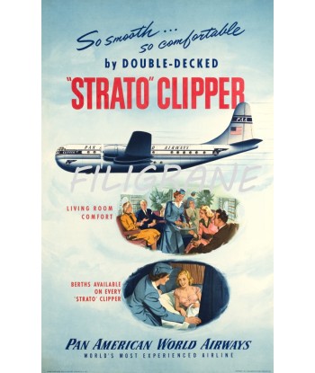 STRATO CLIPPER AVION Ruxo-POSTER/REPRODUCTION d1 AFFICHE VINTAGE pas cheres