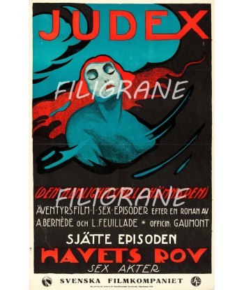 JUDEX FILM Rhto-POSTER/REPRODUCTION d1 AFFICHE VINTAGE plus qu'un jeu 