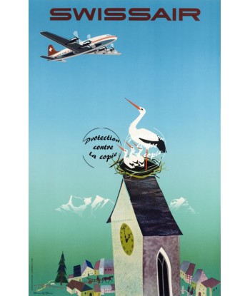 SWISSAIR AVION Rpul-POSTER/REPRODUCTION d1 AFFICHE VINTAGE une grave pollution 