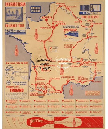 TOUR de FRANCE VéLO 1961 Rvde-POSTER/REPRODUCTION d1 AFFICHE VINTAGE pas cher chine