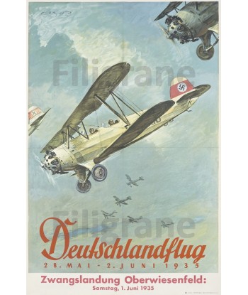 AIRLINES: 1935 DEUTSCHLANDFLUG:POSTER/REPRODUCTION d1 AFFICHE VINTAGE Paris Déstockage Promo