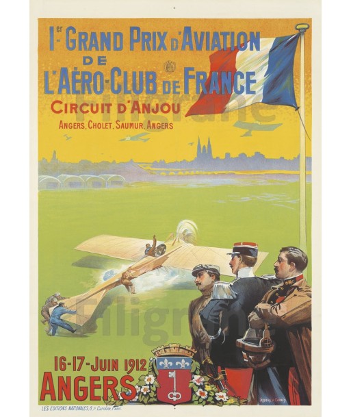 AIRLINES: FÊTE 1912 ANJOU Réf1014:POSTER/REPRODUCTION d1 AFFICHE VINTAGE hantent personnes