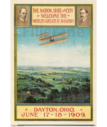 AIRLINES 1909 DAYTON OHIO Réf309 POSTER/REPRODUCTION d1 AFFICHE VINTAGE Fin de série