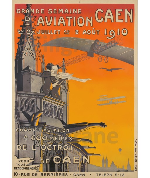 AIRLINES-1910 CAEN Réf157:POSTER/REPRODUCTION d1 AFFICHE VINTAGE la chaussure