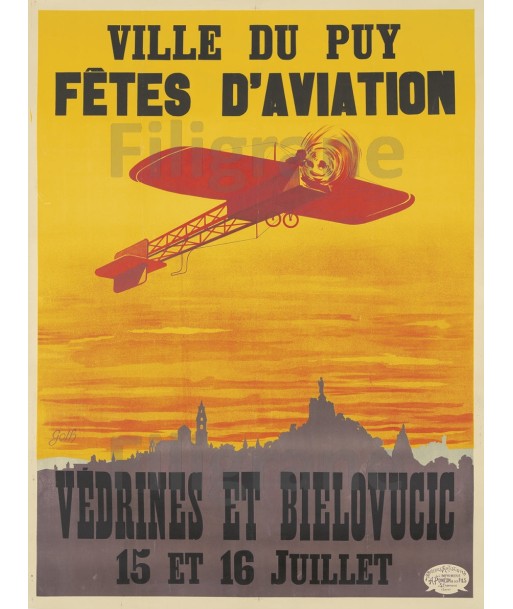 AIRLINES  Le PUY VEDRINES BIELOVUCIC POSTER/REPRODUCTION d1 AFFICHE VINTAGE Le MVP de beaucoup